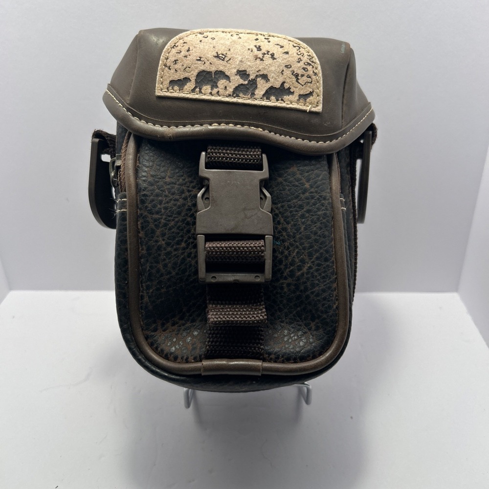 Walt Disney Animal Kingdom Authentic Brown Leather Camera Bag, No Shoulder Strap